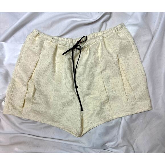 Free People Pearl Satin Shorts Drawstring Waist Tofu L - Picture 7 of 16